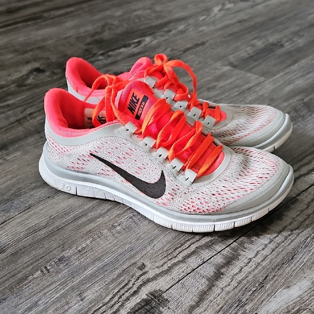 Nike Women's White and Pink Running Shoes
